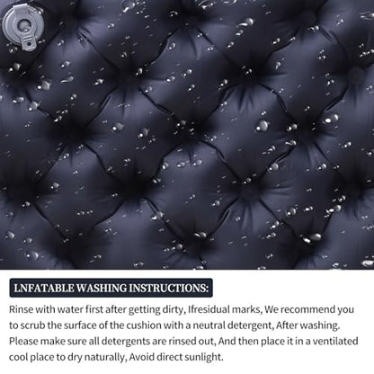 Inflatable Seat Cushion 16”, No Pump Needed, Portable Lightweight Waterproof Seat Pad for Stadium, Travel, Camping, Office & Car, Pressure Relief - color: Black