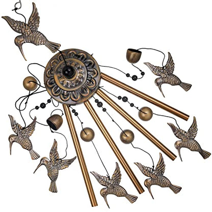 Solawindchime Outdoor Hummingbird Wind Chimes, Hummingbirds Bronze Wind Chimes, Gift Wind Chime, Hummingbird Wind Bell Gifts for Women, for Home, Garden, Indoor, Outdoor Decoration, Garden Wind Chime
