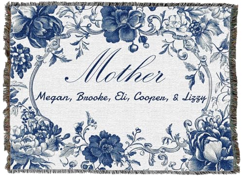 Pure Country Weavers Floral Mother Blanket - Personalized - Custom Gift Tapestry Throw Woven from Cotton - Made in The USA (72x54) - color: Floral Mother Blanket