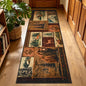 ASPMIZ 2x7 Rustic Runner Rug Non-Slip Washable — Buffalo Plaid Log Cabin Bear Deer Fox Design, Soft Faux Wool Hallway Carpet Runner for Entryway Kitchen, Brown - color: Brown, size: 2' X 7' (Runner)