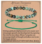 QOGIR 2pcs Handmade Healing Bracelet, Natural Gem Stone Crystal Elastic Bracelet - color: African Turquoise(Stone of Discovery), size: 6mm