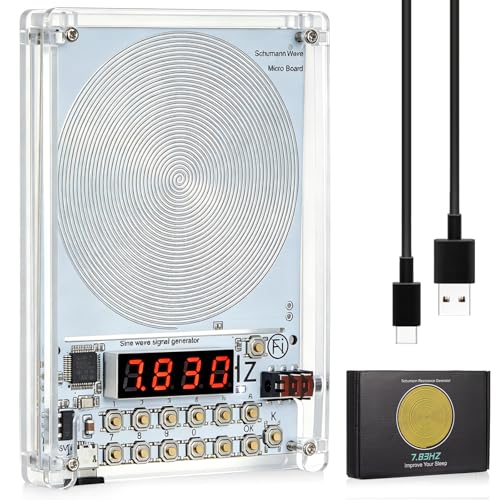 Relaxweex Adjustable Schumann Sine Wave Resonance Generator 0.1Hz-100KHz, Ultra Low Frequency Generator Sound Frequency Machine with USB Cable and Acrylic Case (White,Stylish) - color: White