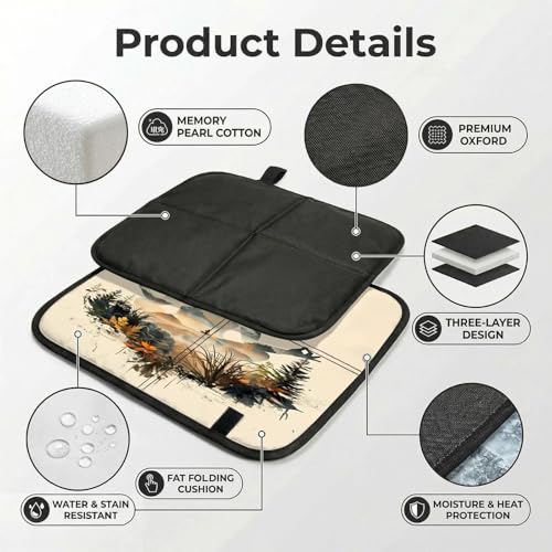 Yoga Meditation (6) Print Folding Seat Pad, Portable Camping Seat Cushion for Outdoor