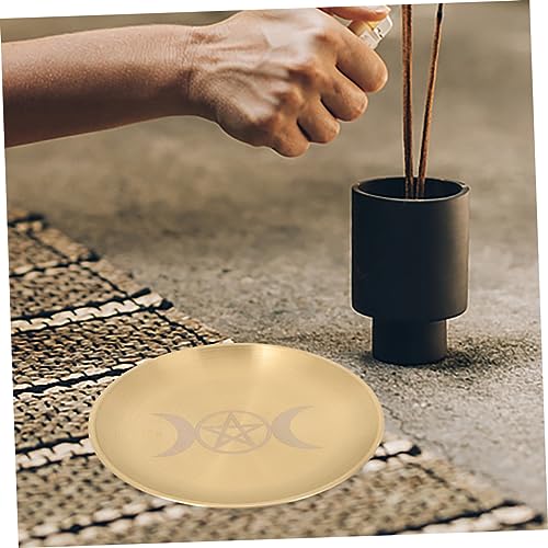 Cabilock 2pcs Altar Plate for Candle Holders Tarot Ceremony Tray Unique Patterns for Spiritual Offerings and Home Decor Elegant Candle Tray for Rituals and Decoration