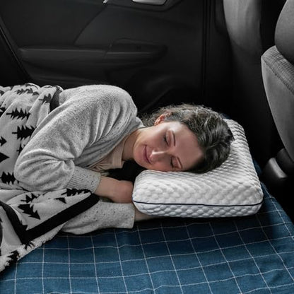 Weekender Cooling Gel Memory Foam Camping Pillow – Travel Size, Ventilated Cooling Pillow for Side & Back Sleepers, Neck Support, Compact with Carry Bag, Washable Cover - size: Travel, style: 1 Pack