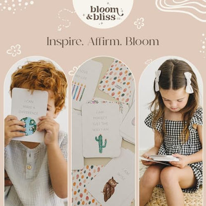 Positive Affirmation Cards for Kids and Grandkids - 50 Inspirational Cards with Display Stand - Daily Affirmations for Kindness, Mindfulness and Motivational - Oracle Cards