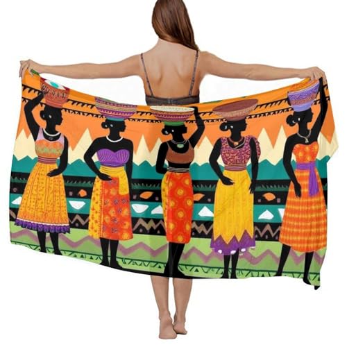 Women's Lightweight Long Scarf Thin Scarf Beach Headscarf Wimwear Bikini Wrap - color: Color641