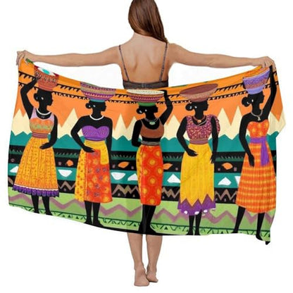 Women's Lightweight Long Scarf Thin Scarf Beach Headscarf Wimwear Bikini Wrap - color: Color641