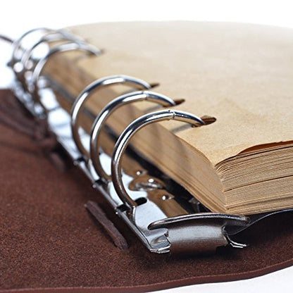 MALEDEN Refillable Spiral Daily Notepad Classic Embossed Travel Journal Diary - color: Brown