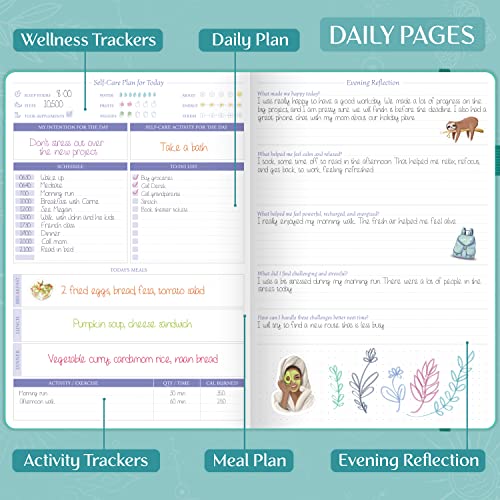 Legend Self-Care Journal – Guided Daily Reflection Journal to Support Mental & Physical Health – Daily Mood, Meditation & Personal Development Notebook – 7.1x10.5”, Lasts 3 Months (Turquoise) - color: Turquoise
