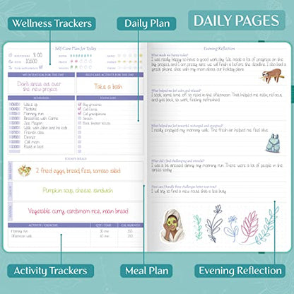 Legend Self-Care Journal – Guided Daily Reflection Journal to Support Mental & Physical Health – Daily Mood, Meditation & Personal Development Notebook – 7.1x10.5”, Lasts 3 Months (Turquoise) - color: Turquoise