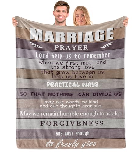 Wedding Gifts for Couples 2026, Bridal Shower Gifts, Bridal Shower Gifts for Bride, Bridal Shower Wedding Gifts, Wedding Gifts for Newlyweds, Marriage Prayer Wedding Gifts 60" x 50" Blankets - color: Marriage Prayer