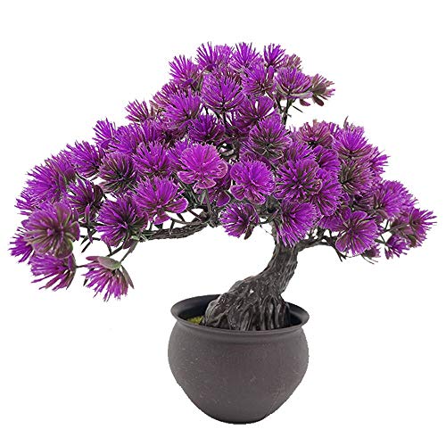 Artificial Bonsai Juniper Tree Potted Faux Japanese Pine Bonsai Simulation Zen Garden Fake Plant for Home Office Showcase Indoor Decor Desktop Display 12 x 10 x 3 Inches - color: Color Option 3
