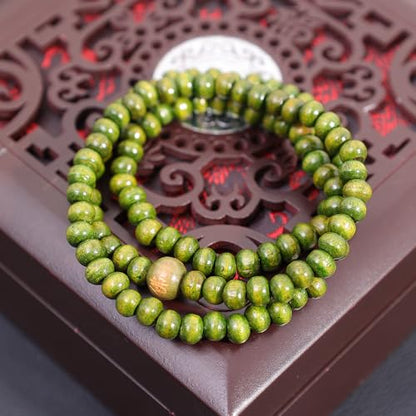 1PCS 6MM Bead Bracelets for Men and Women Unisex Mala Bracelet Beaded Tibetan Prayer Buddha Bead for Meditation - color: Green02