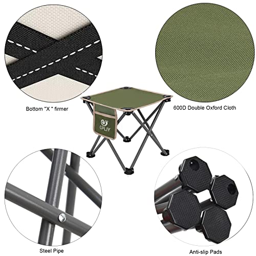 Opliy Camping Stool, Folding Samll Chair Portable Camp Stool for Camping Fishing Hiking Gardening and Beach, Camping Seat with Carry Bag (Green, L 13.5") - color: Green