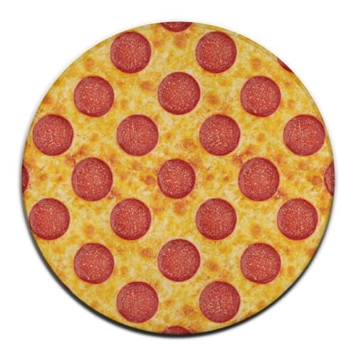 Large Machine Washable Circular Rugs, Home Decor Round Mat for Living Room Sofa Office Compatible with Pepperoni Pizza - color: Color145, size: 24inch(60cm)