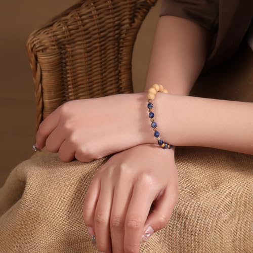 Natural Gemstone Beaded Healing Crystal Bracelets for Women, Unique and Cool Natural Bead Gemstone, Beaded Bracelets for Women Men，Valentines Day Mother's Day Gifts for Mother Wife