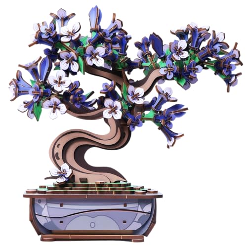 3D Puzzles for Adults Wooden Flower，DIY Crafts for Adults Bonsai Tree Building Set, Artificial Flower Decor, Artificial Plant Model Toy for Desk or Home Decor，Birthday Valentine's Day