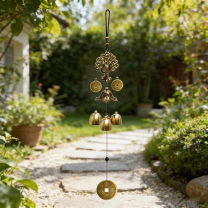 Wind Chimes Outdoor Fortune Tree WindChimes Metal Bells Wind Chime Christmas Decor Home Garden Hanging Decoration Gift One Size