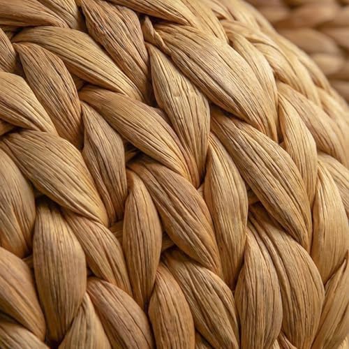Water Hyacinth Meditation Mat | Non-Slip Exercise & Fitness Mat for Meditation | Natural Rug, Straw Floor Mat for Living Room, Bedroom and More