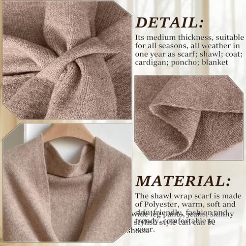 Pashmina Shawl Wraps Women Knitted Shawls and Wraps Cardigan Cape Wool Cashmere Shoulder Top Sweater Shawl Scarf 2025 - color: Black