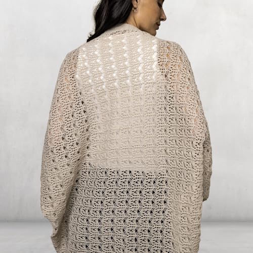 Open Weave Cocoon Shawl for Women, Cardigan Sweater, Lightweight Pashmina Shawl Wrap, Poncho Scarves for Women - color: Ecro