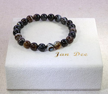 Jan&Dee Natural Semi-Precious Gemstone Crystal Bracelet 10mm