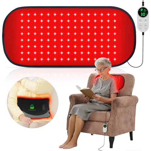 Red-Light-Therapy-for-Body,2026 Upgraded 4 Therapy Modes,5 Intensity Levels,10–90 Min Timer,Medical-Grade TPU Mat for Pain Relief,20"x 9"Dual Wavelength Infrared Red Light Blanket for Home&Travel Use - size: 20" x 9"
