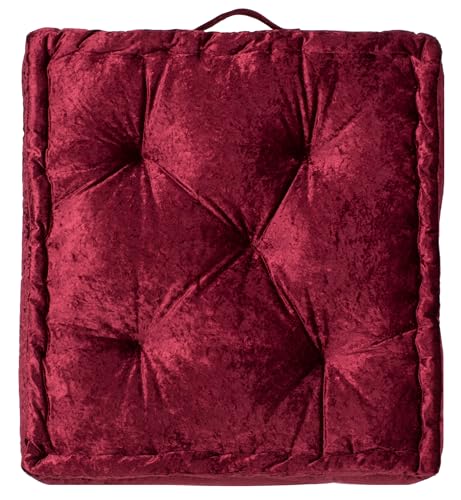 SAFAVIEH Home Collection Belia Burgundy 18-inch Square Floor Pillow with Insert - color: Burgundy, size: 18 x 18-Inch