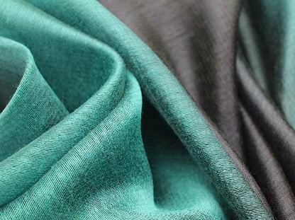 Cotton Silk Scarf Elegant Soft Wraps Color Shade Scarves for Women - color: Gradient - Green