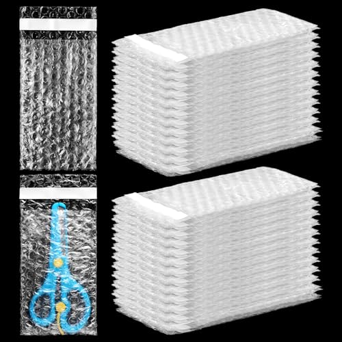 Frienda 300 Pcs Clear Self Sealing Bubble Cushion Bags Double Wall Bubble Pouch Bag Plastic Shockproof Protective Packing Bags for Small Business Moving Shipping Packaging Storage(3" X 5") - size: 3" X 5"
