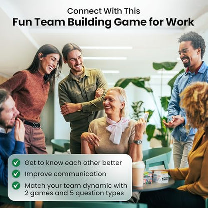 Prompta 400 Conversation Cards for Coworkers – Two Fun Teambuilding Games for Work – 2.5" x 1.75" Icebreaker Question Cards to Get to Know Your Colleagues and Improve Team Dynamics