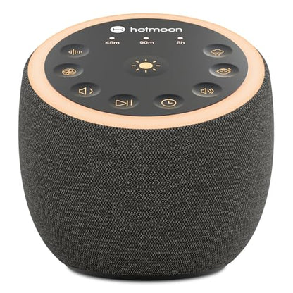 Hotmoon Sound Machine for Sleep, Cocoon 2 White Noise Sound Machine with 40 Relaxing Sounds, Dual-Speaker & Timer, 8 Night Light, Pink Brown Green Noise for Sleeping Adults, Office Privacy, Plug-in - size: Iron Black
