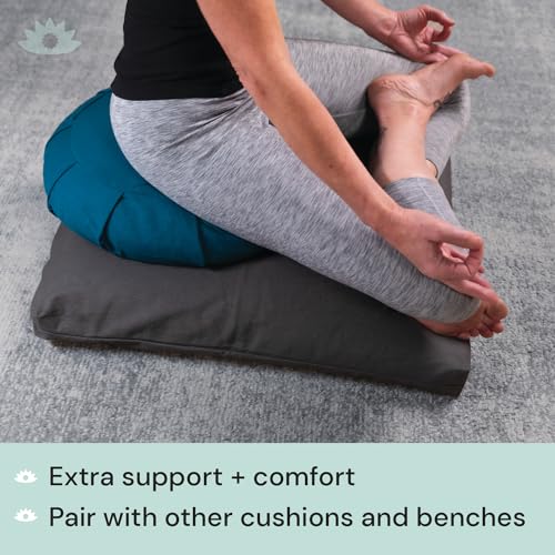 Zabuton, Eclipse line, Buckwheat Filled Meditation Cushion, 23" x 23" - color: Natural