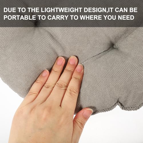 Veemoon Meditation Floor Pillow Round Seat Cushion 42cm Diameter Thick 6-8cm Corduroy Fabric Charcoal Gray Comfortable Floor Seating Pad for Yoga Living Room Outdoor Use