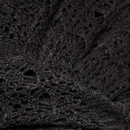 Open Weave Cocoon Shawl for Women, Cardigan Sweater, Lightweight Pashmina Shawl Wrap, Poncho Scarves for Women - color: Black