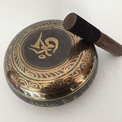 Tibetan Buddhist Bowl Buddhist Yoga Meditation Singing Bowl Feng Shui Yoga Meditation Bowl (Size : 9.5cm)