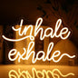 Inhale Exhale Neon Sign for Wall Decor, Warm White Led Signs for Room, USB Dimmable Neon Lights for Yoga Meditation Studio Bedroom Home Living Room Party Cafe Business Pub Wall Art - style: inhale exhale