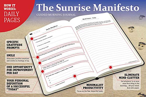 SaltWrap Sunrise Manifesto: Daily Morning Guided Journal for Gratitude, Mindfulness, Wellness, Self Care for Women & Men – 5 Minute Reflection Journal