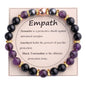 KSQS Healing Stone Bead Bracelet for Women, Natural Gemstones Balance Protection Bracelet, Spiritual Crystal Beads Bracelet Anxiety Relief with Meaning Card - style: Empath