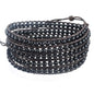 Genuine Stone Wrap Bracelets for Women Natural Crystal Beaded Wrap Bracelet 2/3/5 Adjustable Bohemian Bracelets Jewelry Gifts for Women Mom - color: black agate(5 wraps)