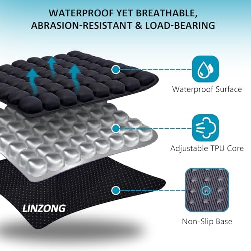 Travel Cushion Airplane Seat,Plane Seat Cushion for Long Flights,Portable Inflatable Seat Cushion for Air Travel,Office,Car and Wheelchair,Comes with Air Pump and Storage Bag