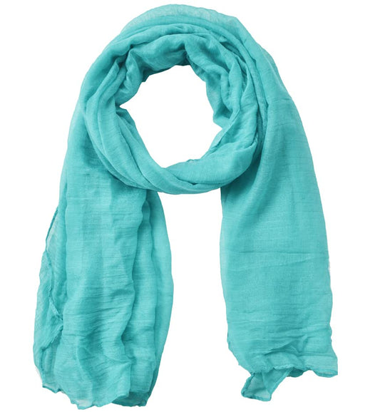 Women's Cotton Scarves Lady Light Soft Fashion Solid Scarf Wrap Shawl - color: Teal