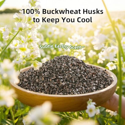 USlixury Organic Buckwheat Pillow for Sleeping with Extra Organic Pillowcase and Hulls, 20"X26" Buckwheat Hull Pillow, Adjustable Height and Firmness, Firm Neck Support for Side Sleepers, Cool, White - size: 20"X26"