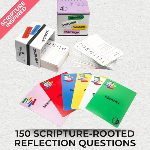 Christian Conversation Cards – 150 Scripture Reflection Questions to Deepen Faith & Spark Meaningful Discussion | Bible Devotional Cards for Groups & Personal Growth | Thought Provoker - color: Gray