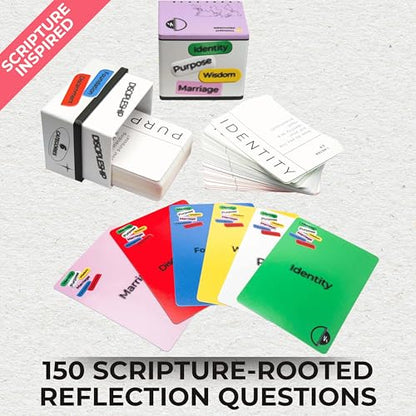 Christian Conversation Cards – 150 Scripture Reflection Questions to Deepen Faith & Spark Meaningful Discussion | Bible Devotional Cards for Groups & Personal Growth | Thought Provoker - color: Gray