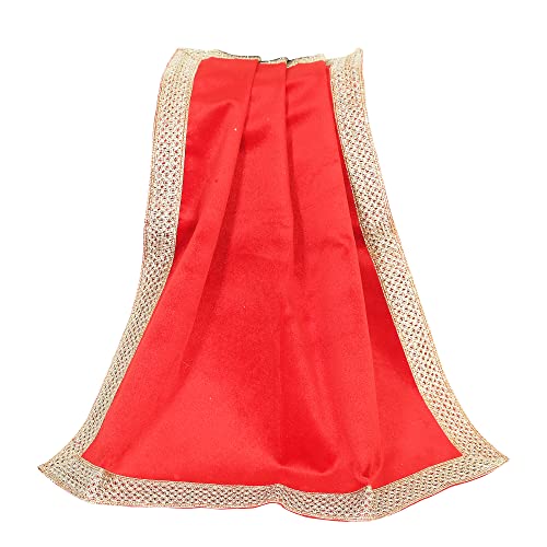 Indian Consigners Small Solid Color Velvet Cloth for Multipurpose Use (Bright Red) - color: Bright Red
