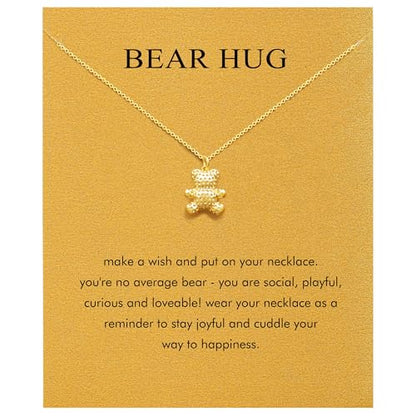 Golden Necklace for Women Virgin Mary Angel Butterfly Necklace Sister New Mom Friendship Necklace Birthday Christmas Gift - style: Bear