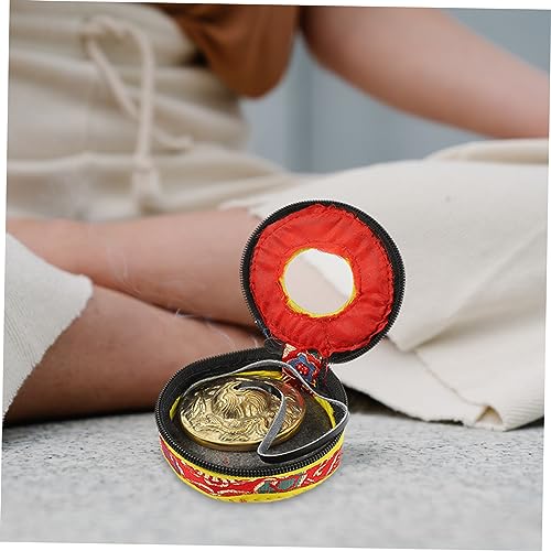 1pc Yoga Cymbal Bells for Meditation and Sound Healing Handmade Nepalese Instrument Storage Bag Random Thick Resonant Tone for Mindfulness and Relaxation