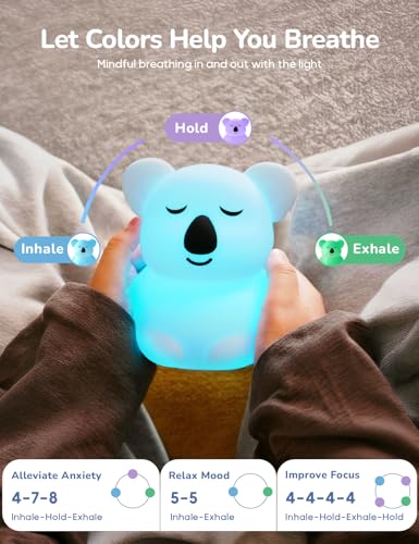 Breathing Pal 'Kyle'- Mindfulness Breathing Light, Guided Visual Meditation Breathing Light, Anxiety Relief Items for Calm Down Corner/Meditation/Sleep for Adult&Kid - size: Kyle (Koala)